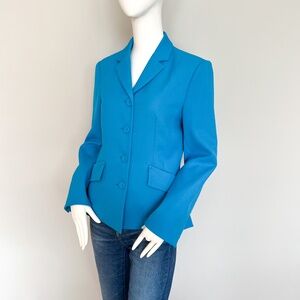 $560 NWT Marc Cain Turquoise Blue Blazer Short Fitted Classy N2 6US